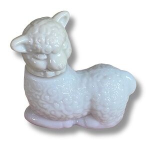 Vintage Avon Milk Glass Lamb Perfume Bottle